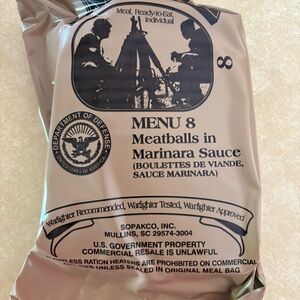 MRE (5) Menu 8 Meatballs in Marinara Sauce